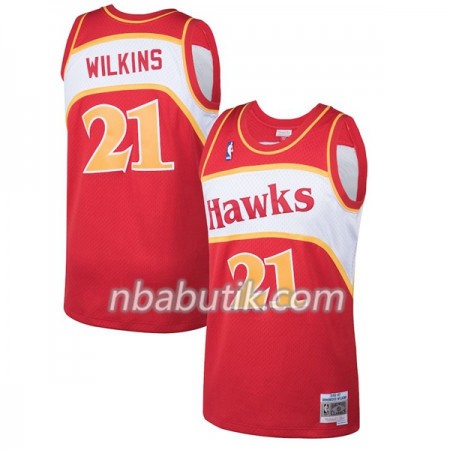 NBA Mænd Trøje Atlanta Hawks Dominique Wilkins 21 Hardwood Classics Rød Swingman NBA Mænd Trøje Atlanta Hawks Dominique Wilkins 21 Hardwood Classics Rød Swingman